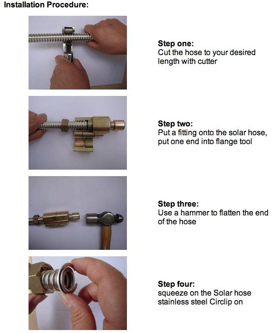 flexible solar pipe installation